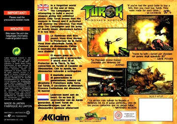 Turok - Dinosaur Hunter (Europe) (Rev 1) box cover back